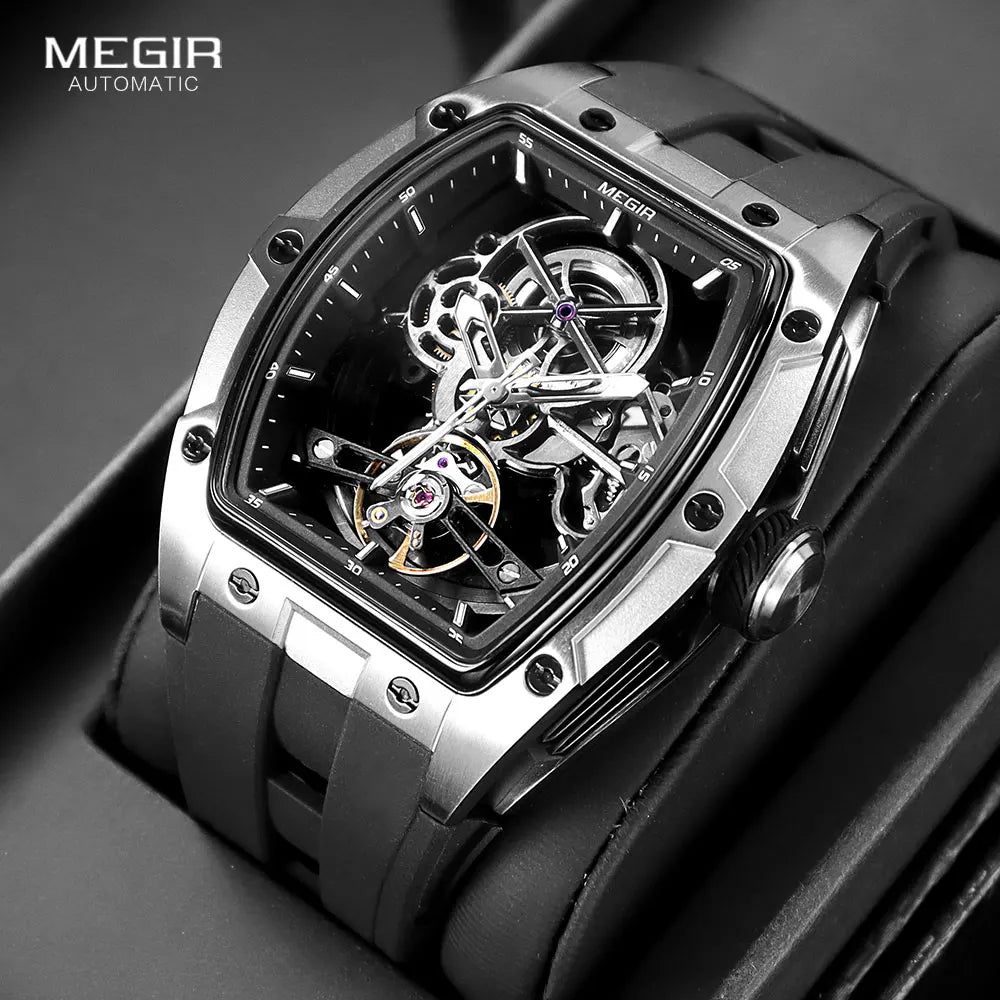 MEGIR Men Wristwatch Fashion Black Waterproof