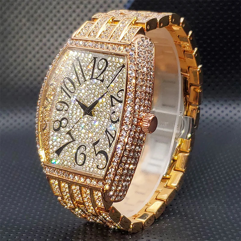 Stainless Steel Men's Watches Luxury Diamond
