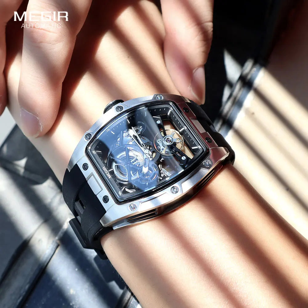 MEGIR Men Wristwatch Fashion Black Waterproof