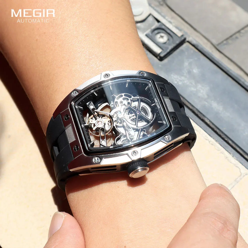 MEGIR Men Wristwatch Fashion Black Waterproof
