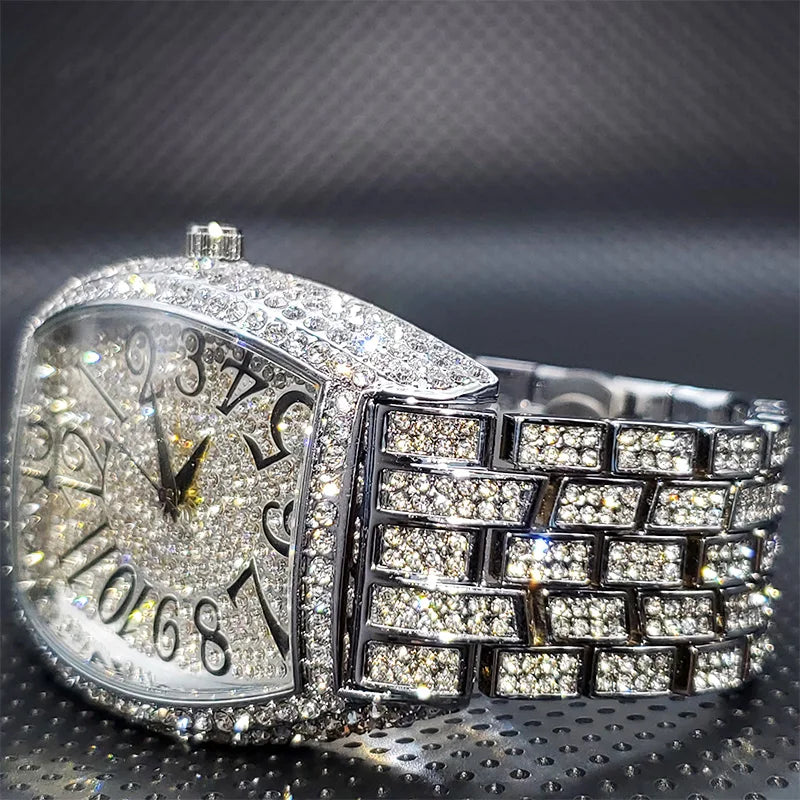 Stainless Steel Men's Watches Luxury Diamond