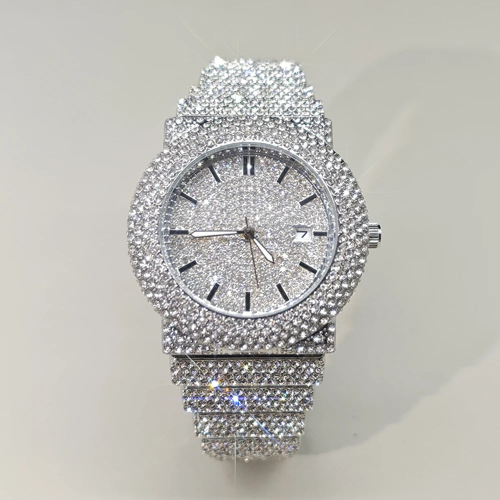 Hot New Luxury Watches For Men Full Diamond Iced Hip Hop