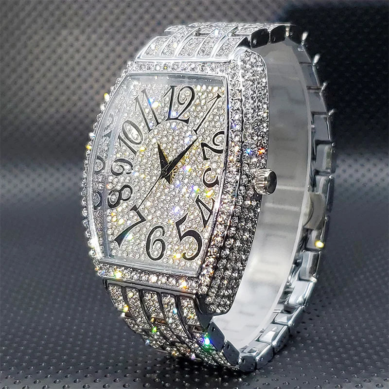 Stainless Steel Men's Watches Luxury Diamond