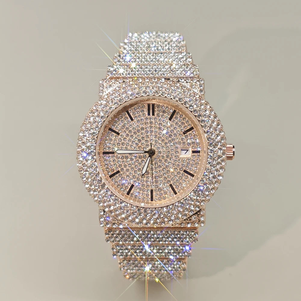 Hot New Luxury Watches For Men Full Diamond Iced Hip Hop