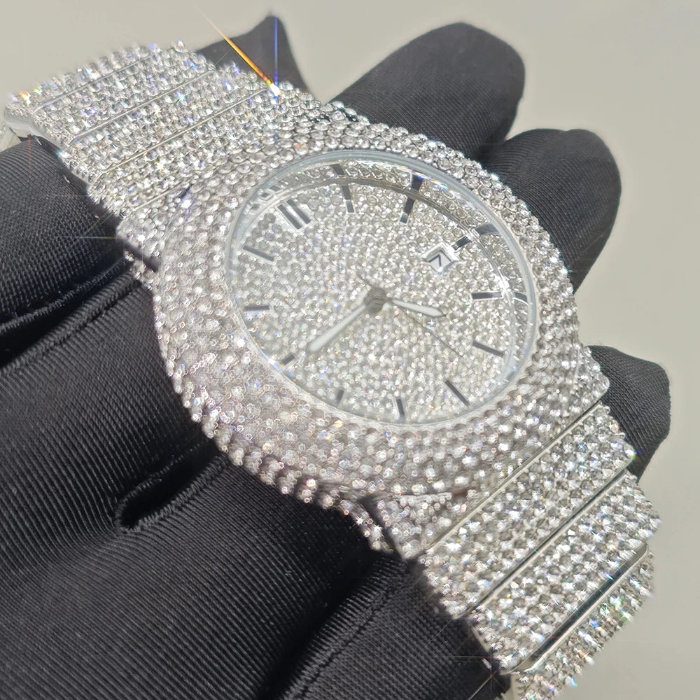 Hot New Luxury Watches For Men Full Diamond Iced Hip Hop