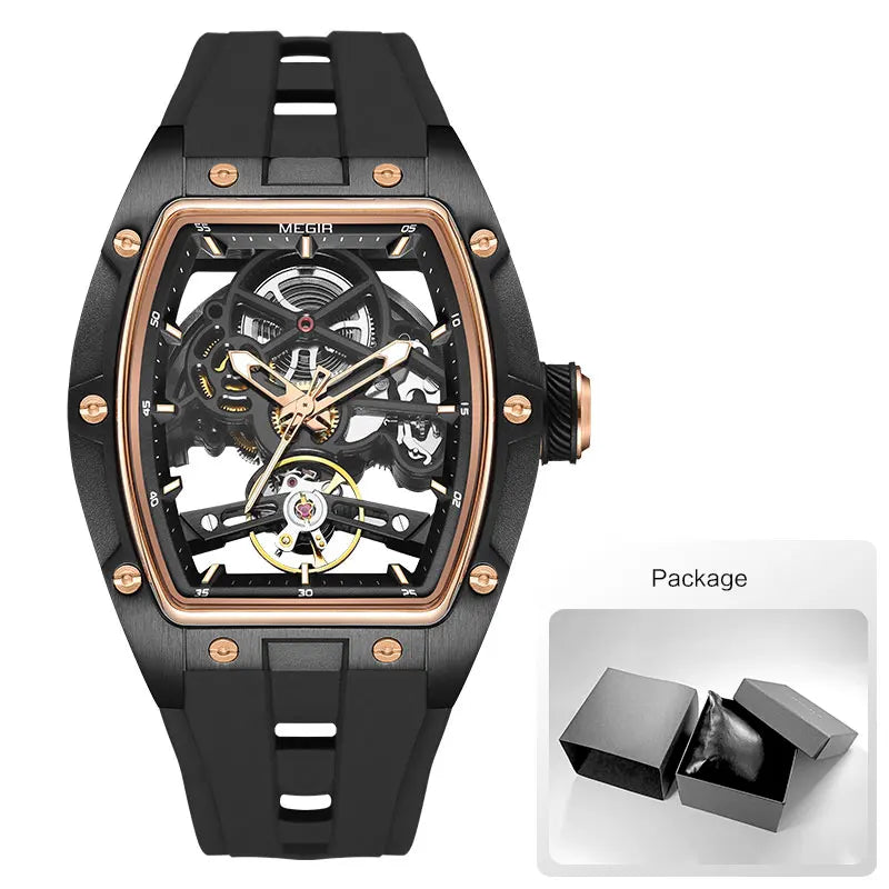MEGIR Men Wristwatch Fashion Black Waterproof