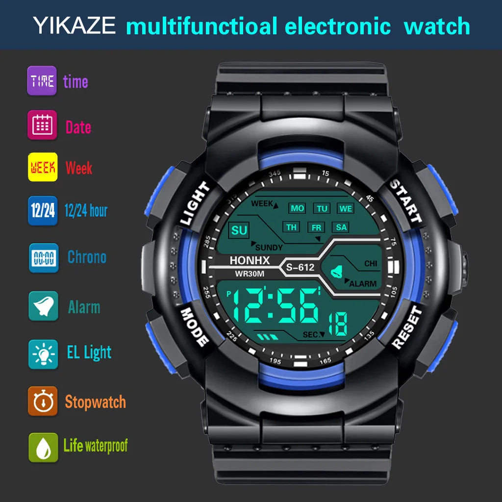 Outdoor Sport Men Watch Multifunction Large Screen