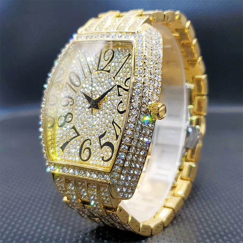 Stainless Steel Men's Watches Luxury Diamond